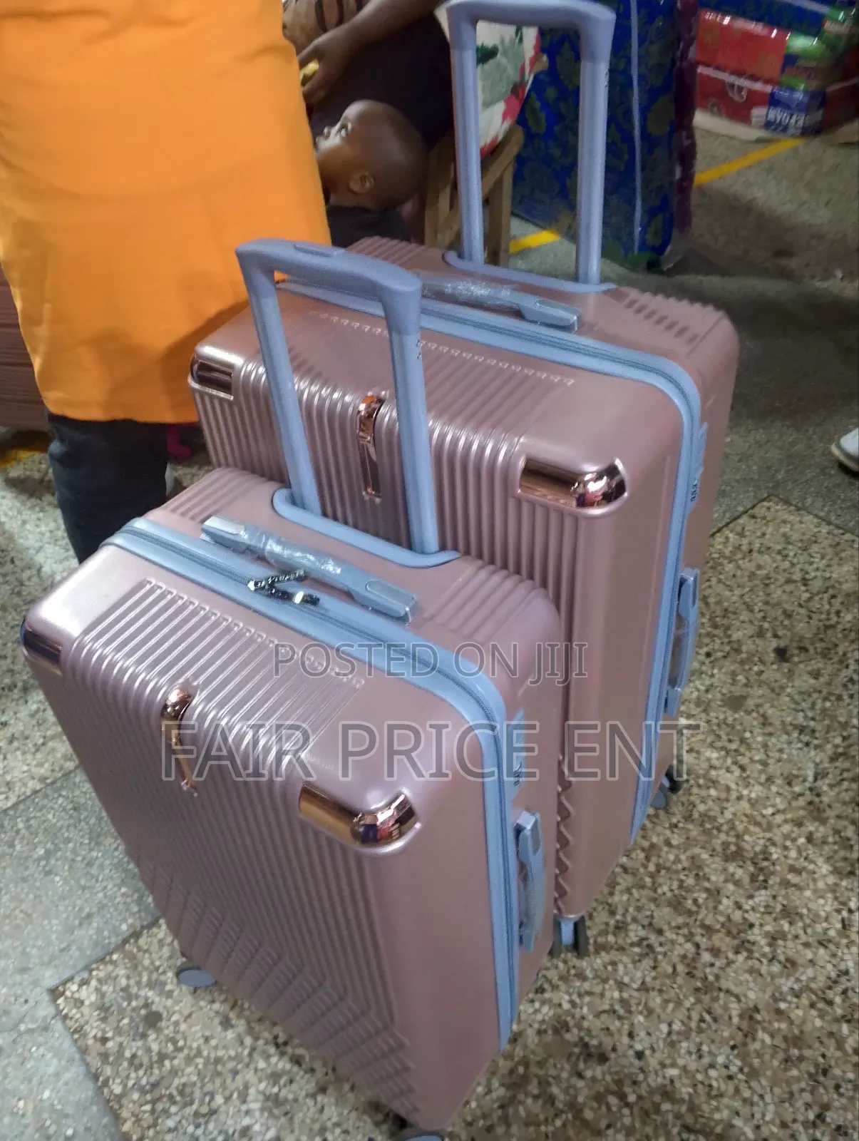 Original Rubber Plastic Suitcases. Medium.( Gold)
