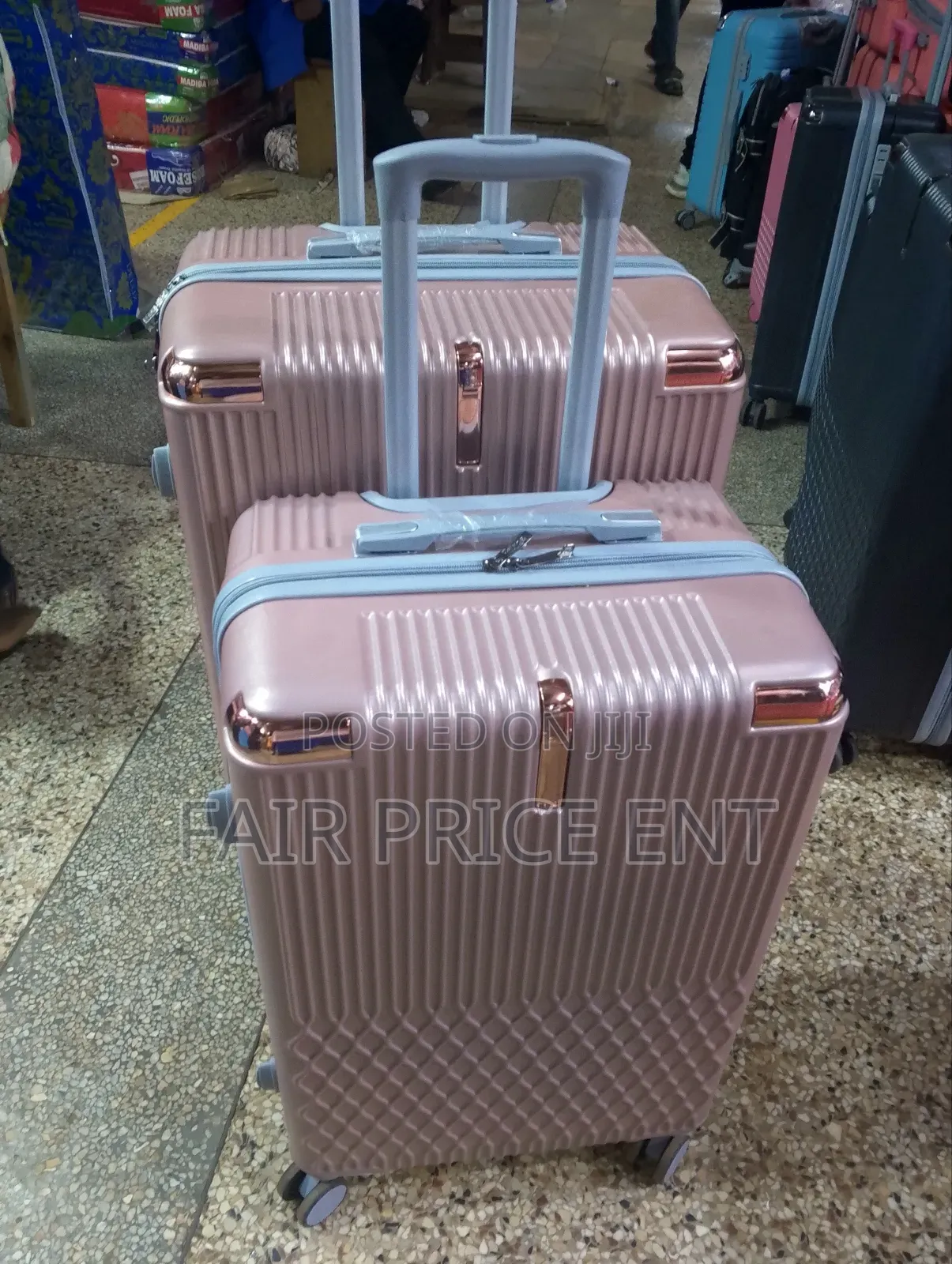 Original Rubber Plastic Suitcases. Medium.( Gold)