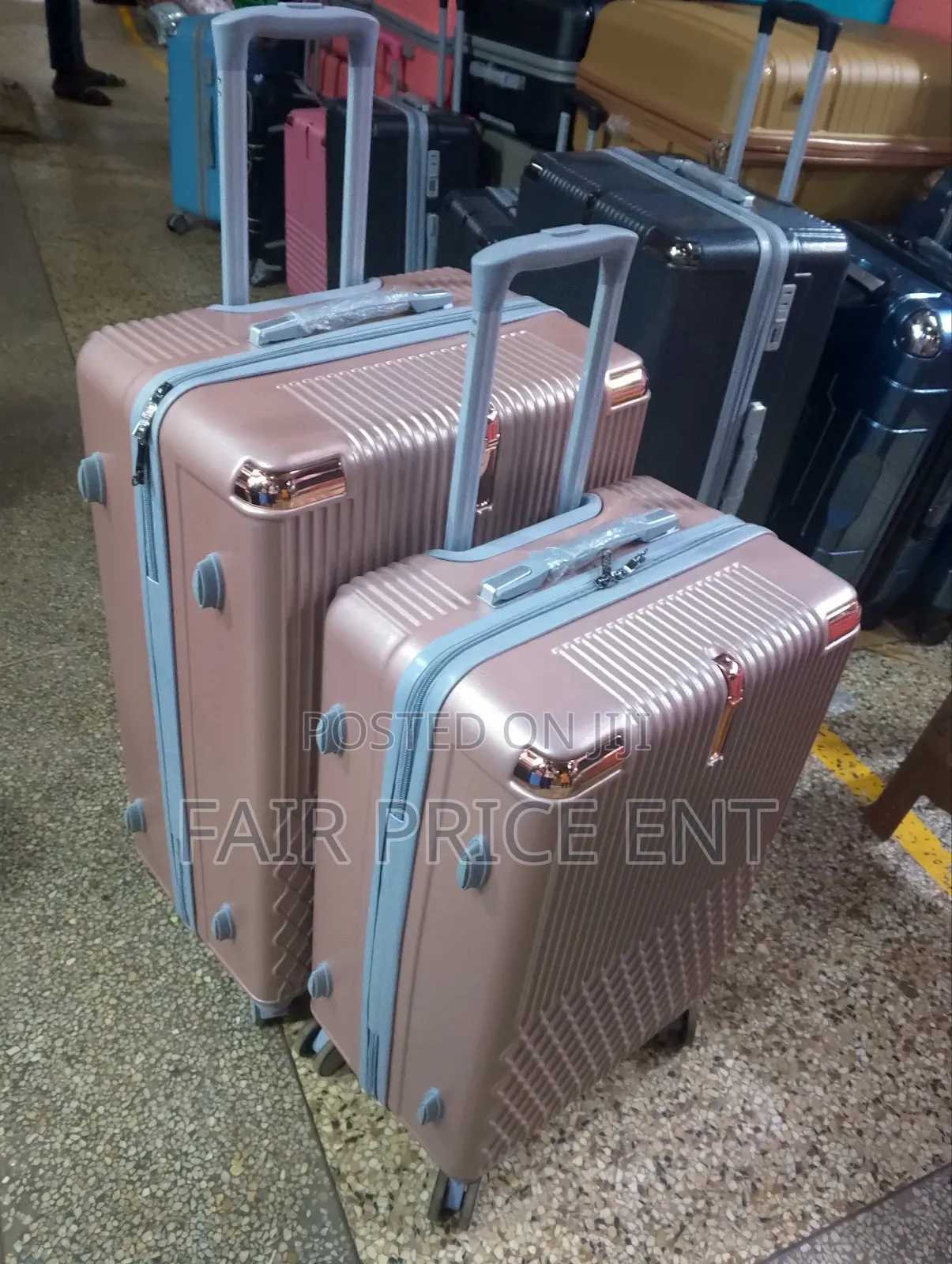Original Rubber Plastic Suitcases. Medium.( Gold)