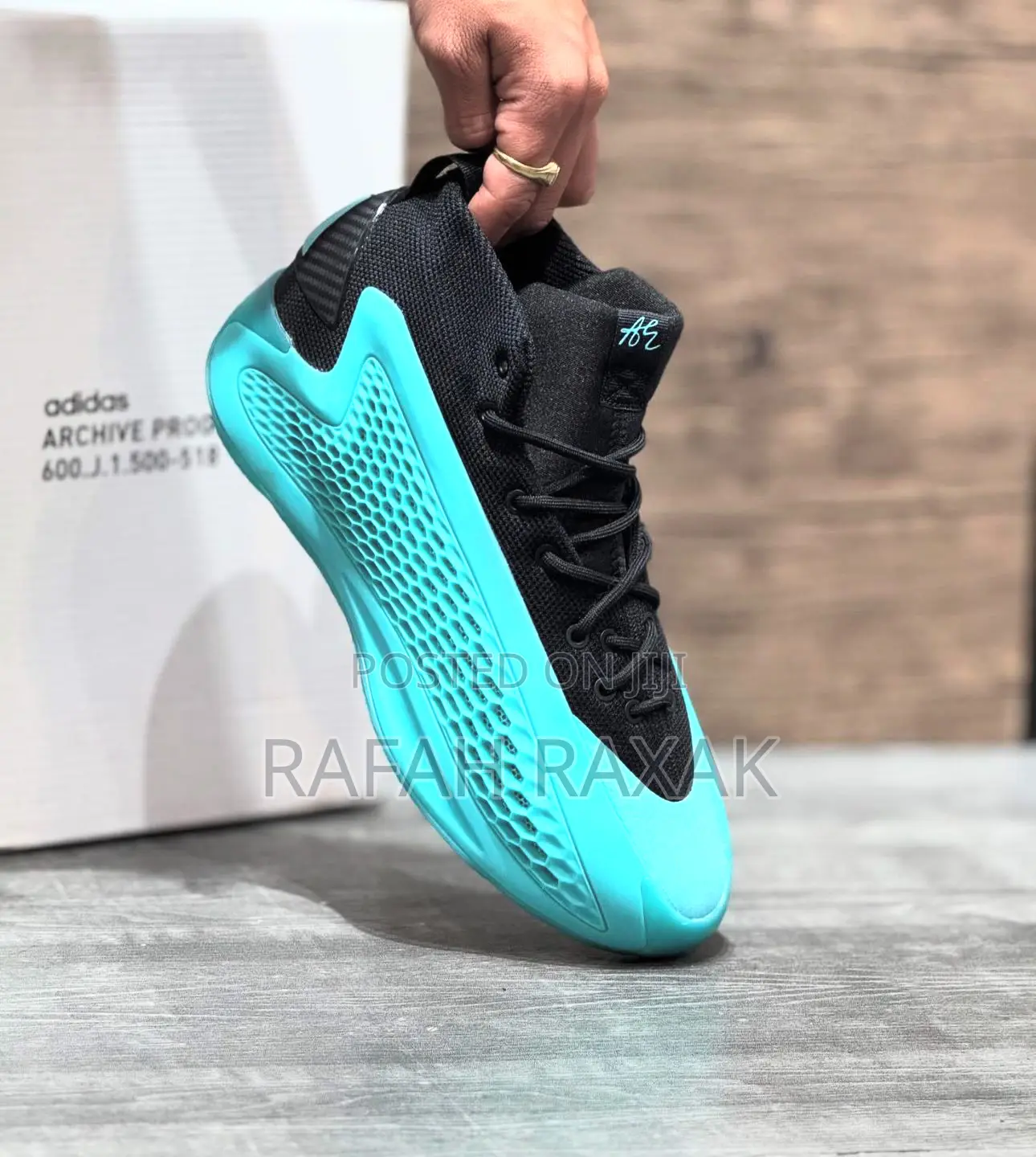New Black/Blue Adidas Anthony Edwards 1 Basketball Shoes