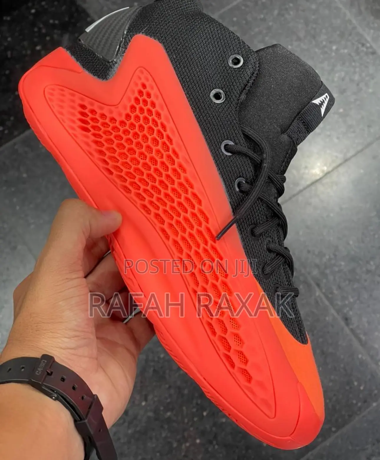 Black/Orange Adidas Anthony Edwards 1 Basketball Sneakers