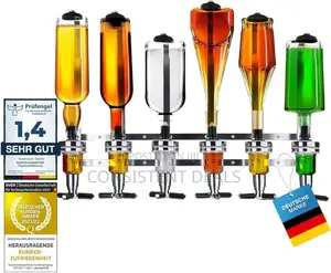 6 Bottle Wall Mounted Bar Butler Liquor Dispenser