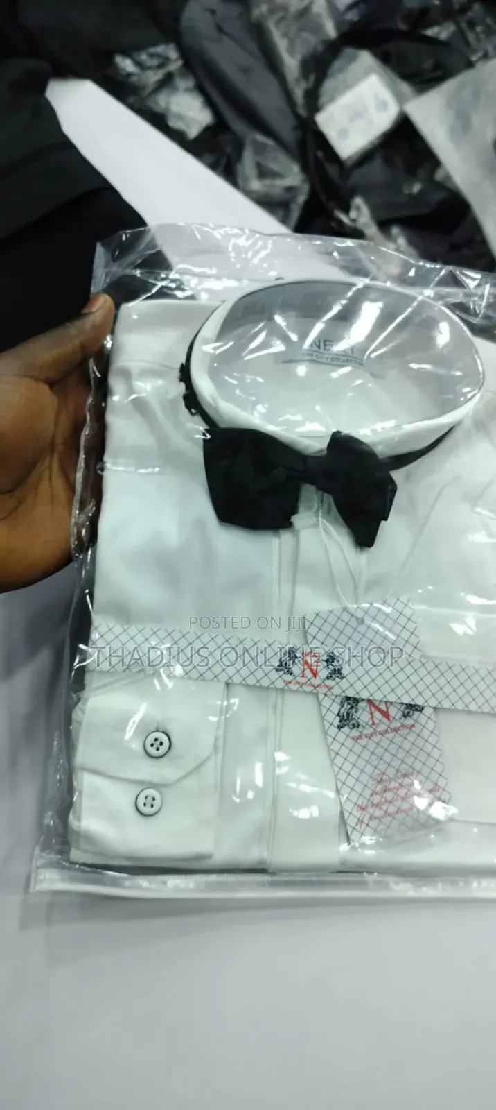 Boys Long Sleeved White T-Shirts With a Bowtie