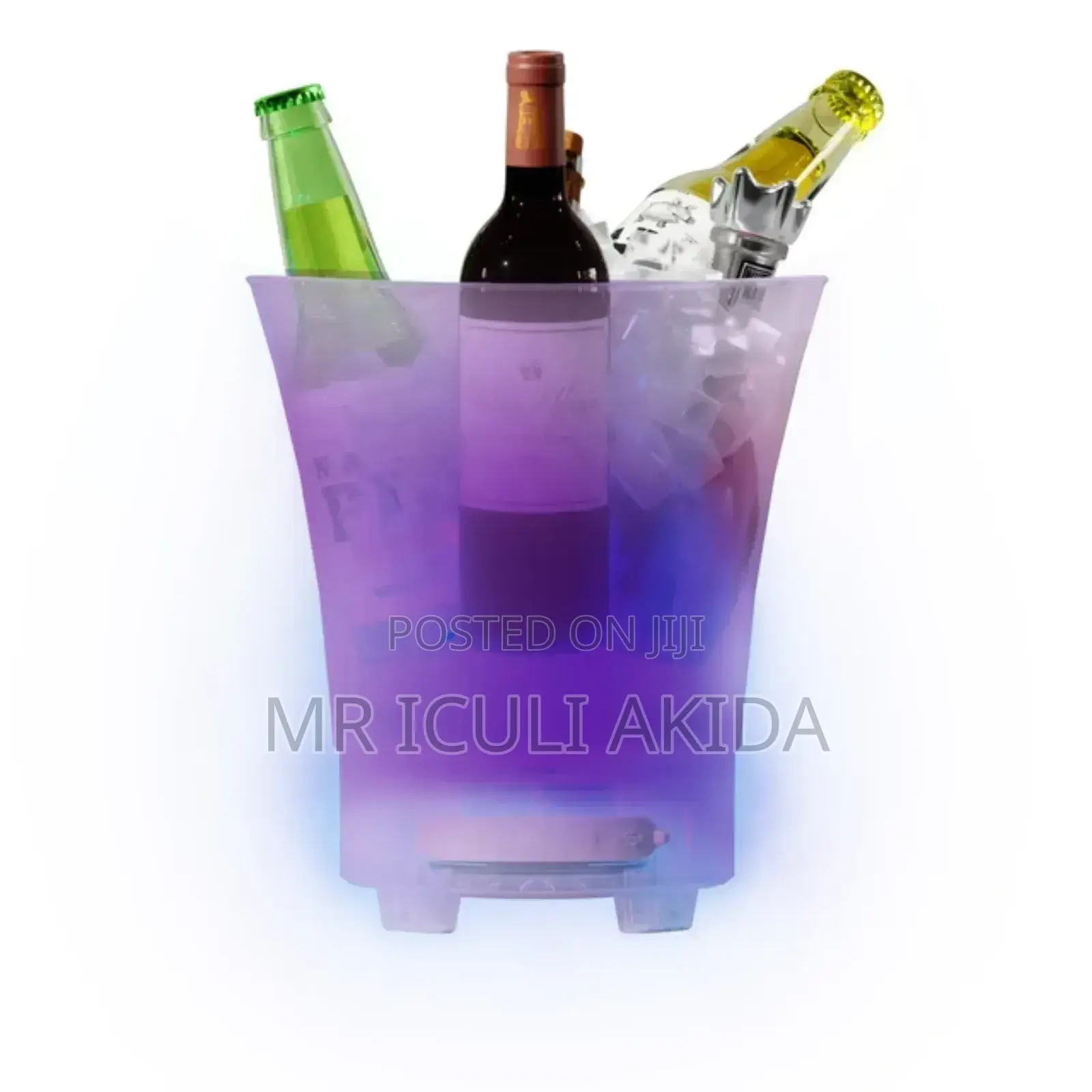 LED Multi Coloured Champagne,Beer,Wine Bar White Ice Buckets