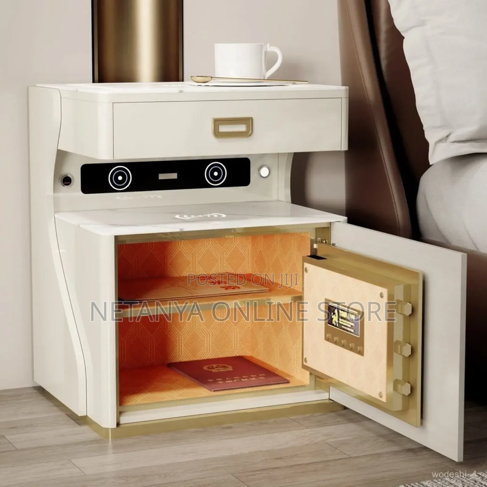 Multifunctional Smart Bedside Table With Safe