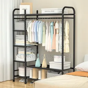 Clothes Hanger Rack With Shelves