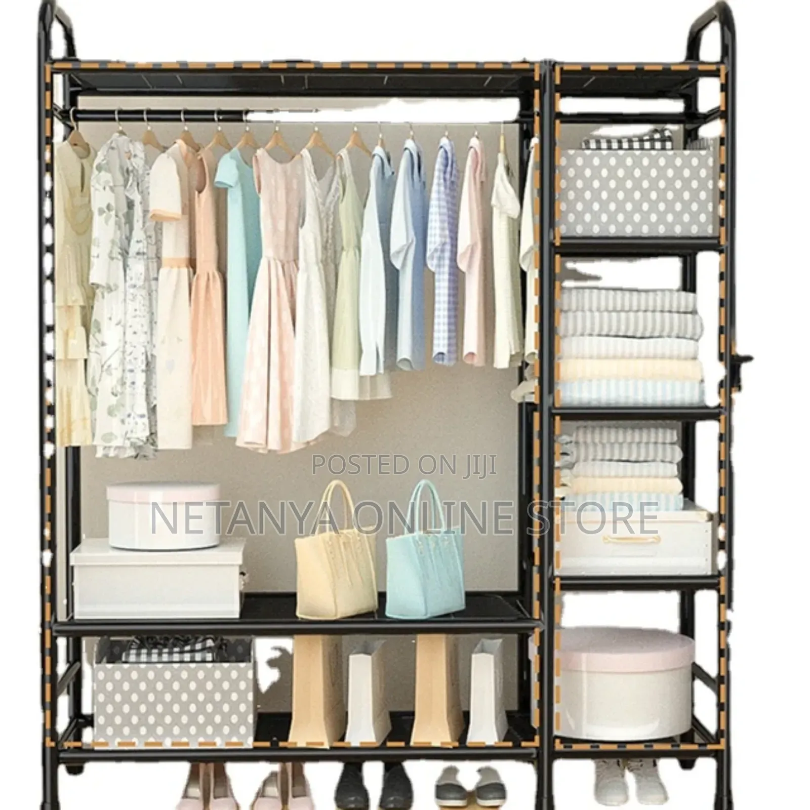 Clothes Hanger Rack With Shelves