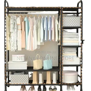 Clothes Hanger Rack With Shelves