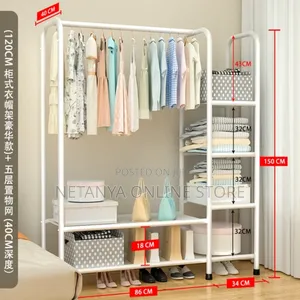 Clothes Hanger Rack With Shelves