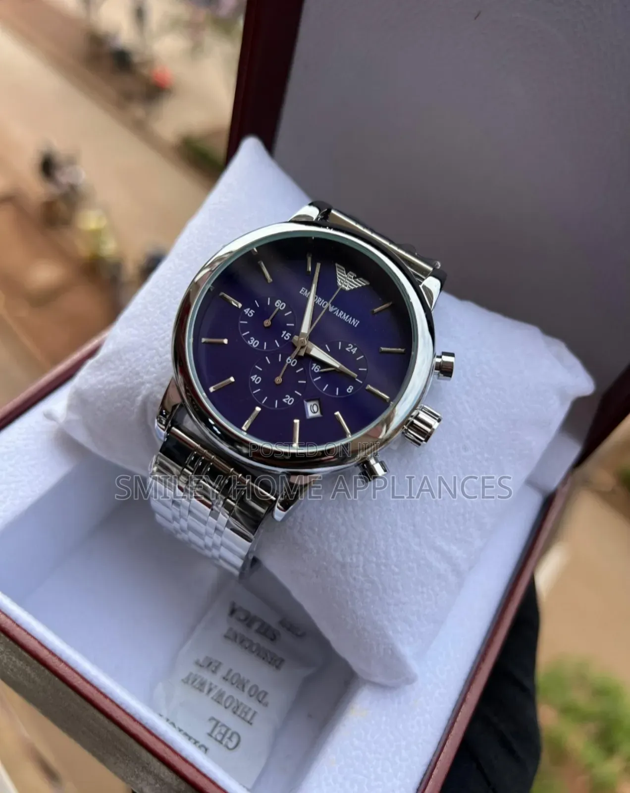 Empori Armani Classy Navy Blue Silver Watch