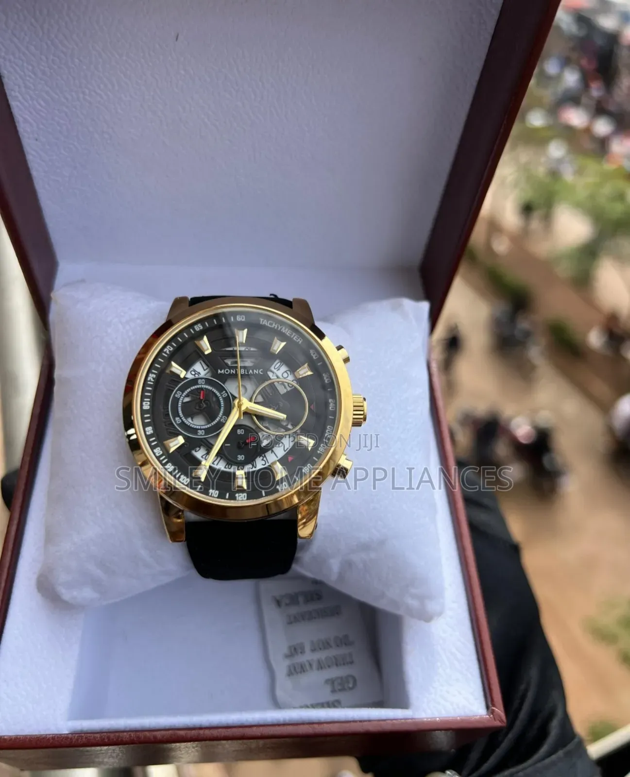 Montblanc Classy Gold Watch With Genuine Leather