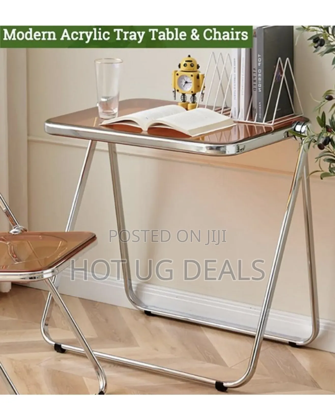 Portable Folding Acrylic Serving Tables Coffee Side Table