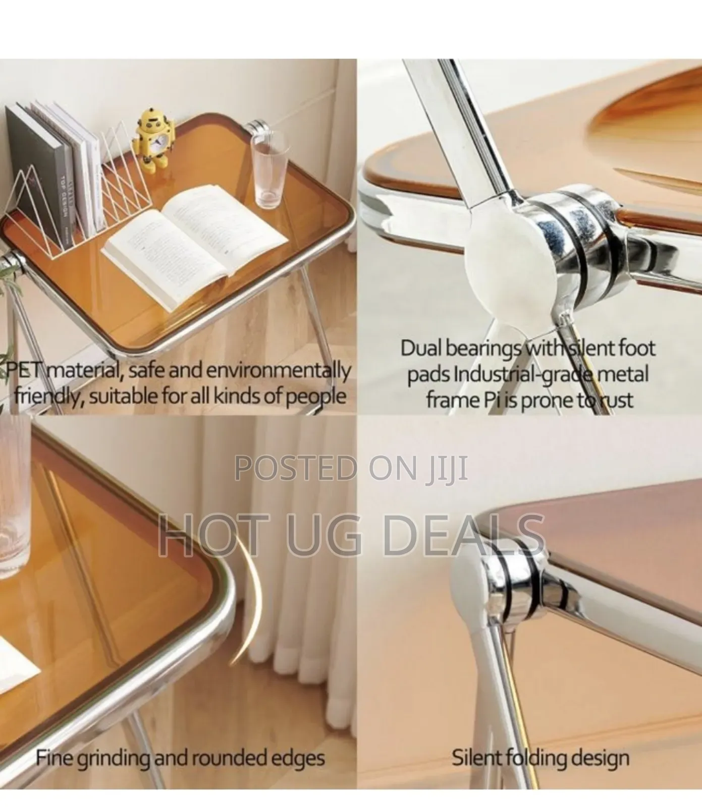 Portable Folding Acrylic Serving Tables Coffee Side Table