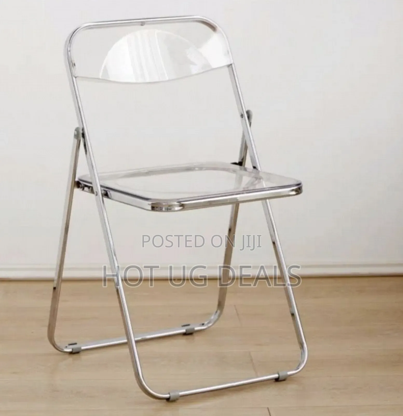 Portable Folding Acrylic Chair - Silver