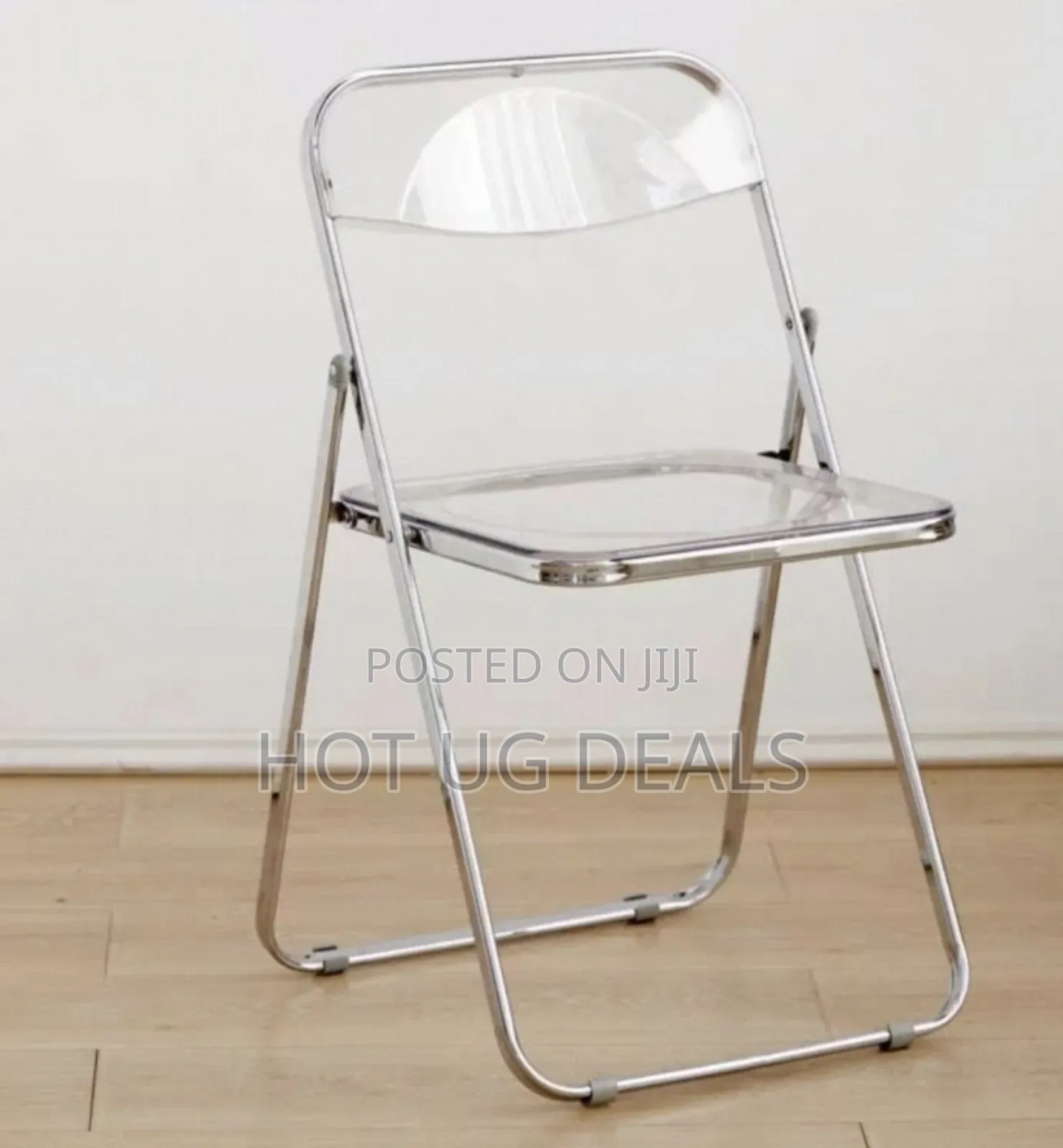 Portable Folding Acrylic Chair - Silver
