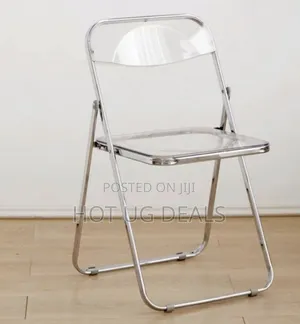 Portable Folding Acrylic Chair - Silver
