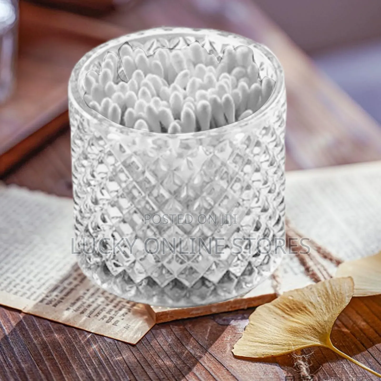 Glass Cotton Buds Container