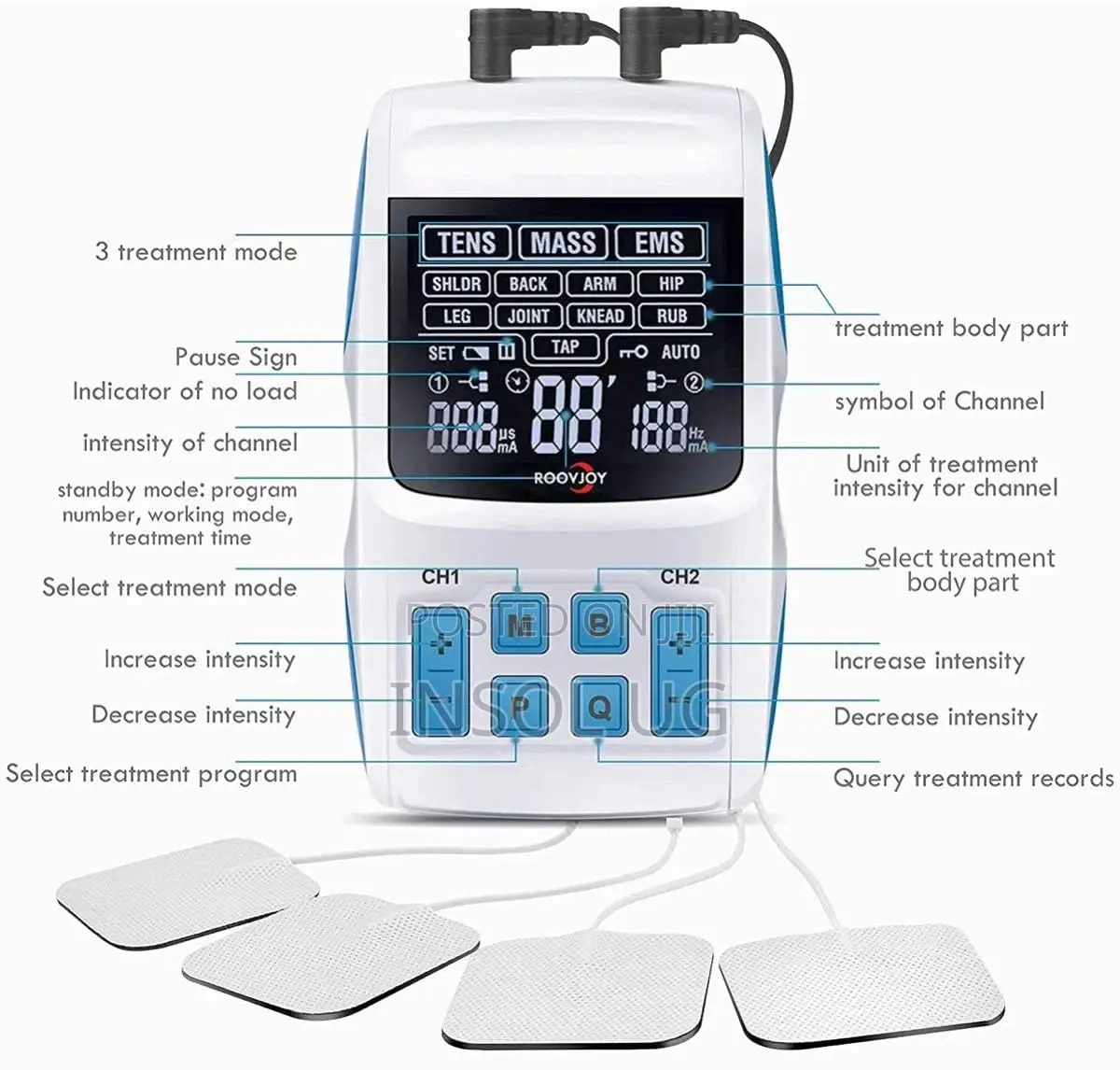 Combo Therapy TENS Muscle Stimulator for Physiotherapy