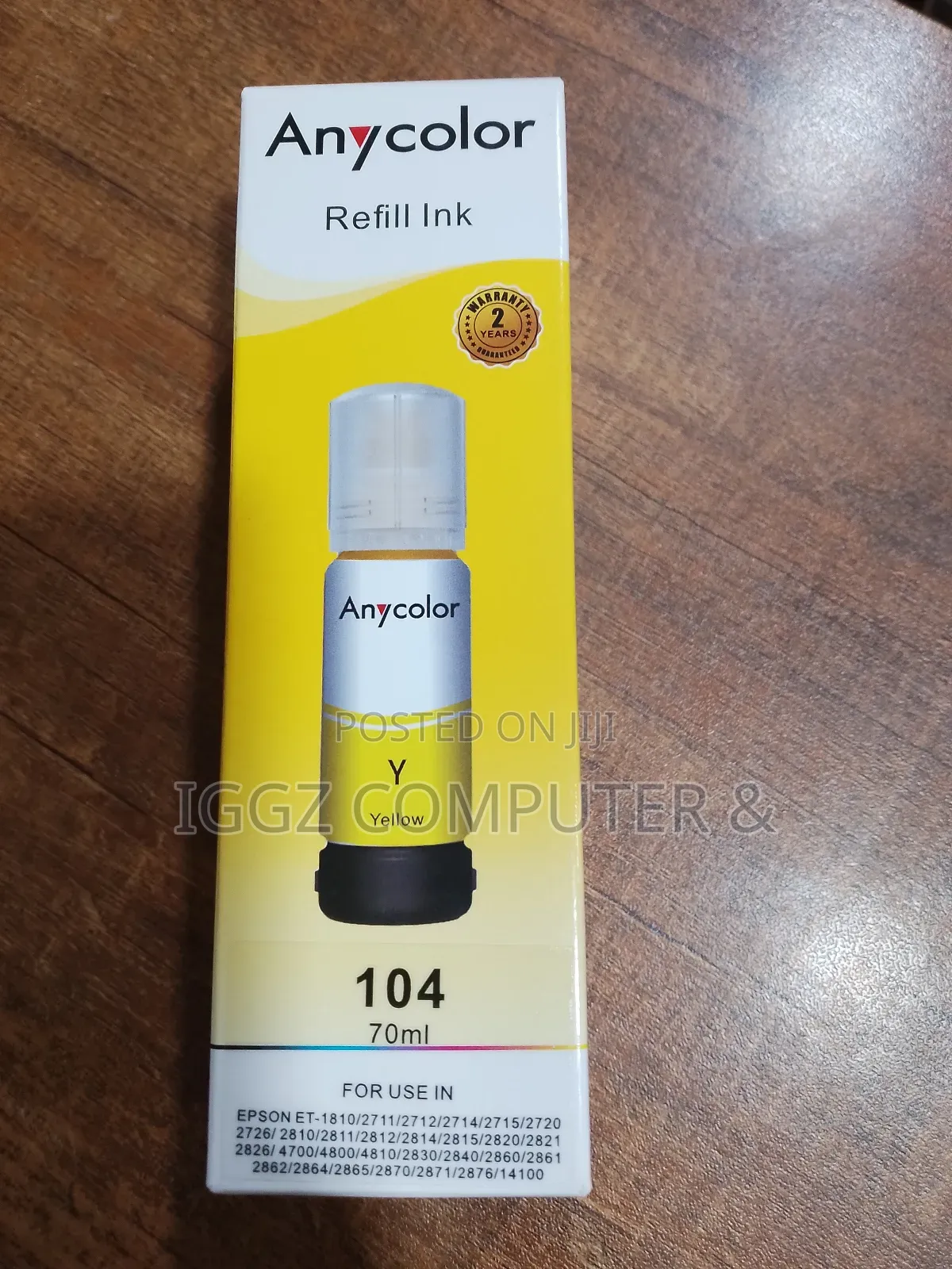 Any Color 104 Refill Ink Color(Yellow Magenta and Cyan)