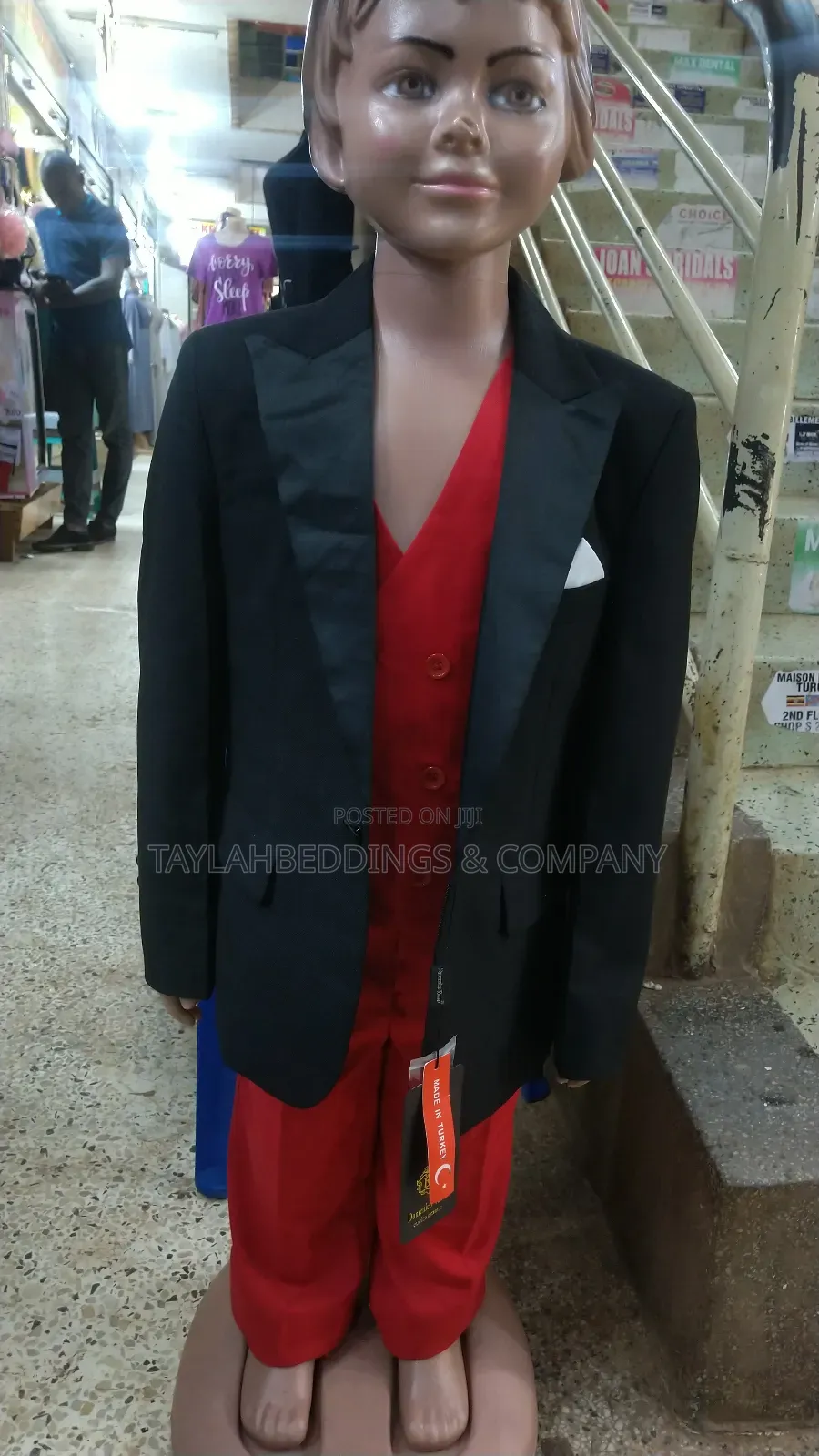 Black and Red Boys Wedding Suit
