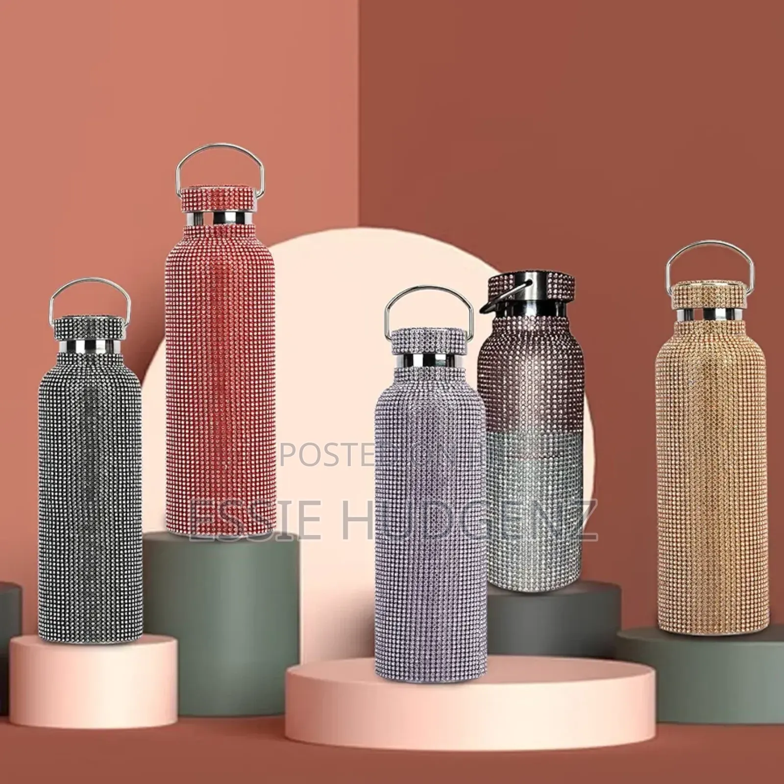 Stainless Steel Diamante Vacuum Bottle