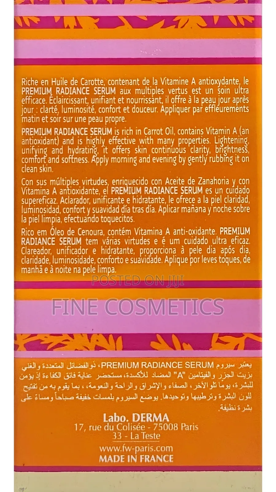Fair and White So Carrot Premium Brightening So White Serum.