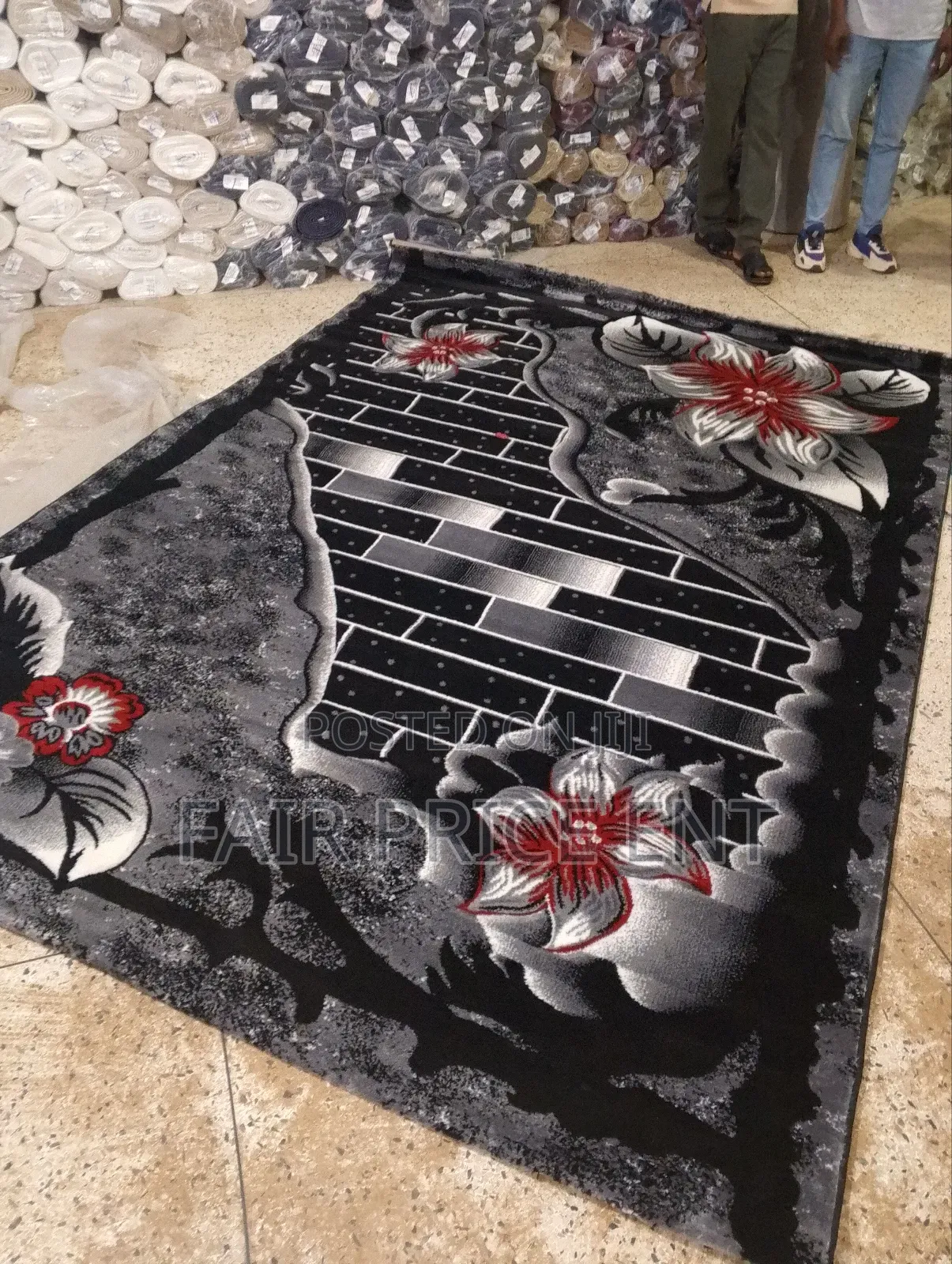 VIP Original Center Carpets. 2*3 Metres. ( Black)