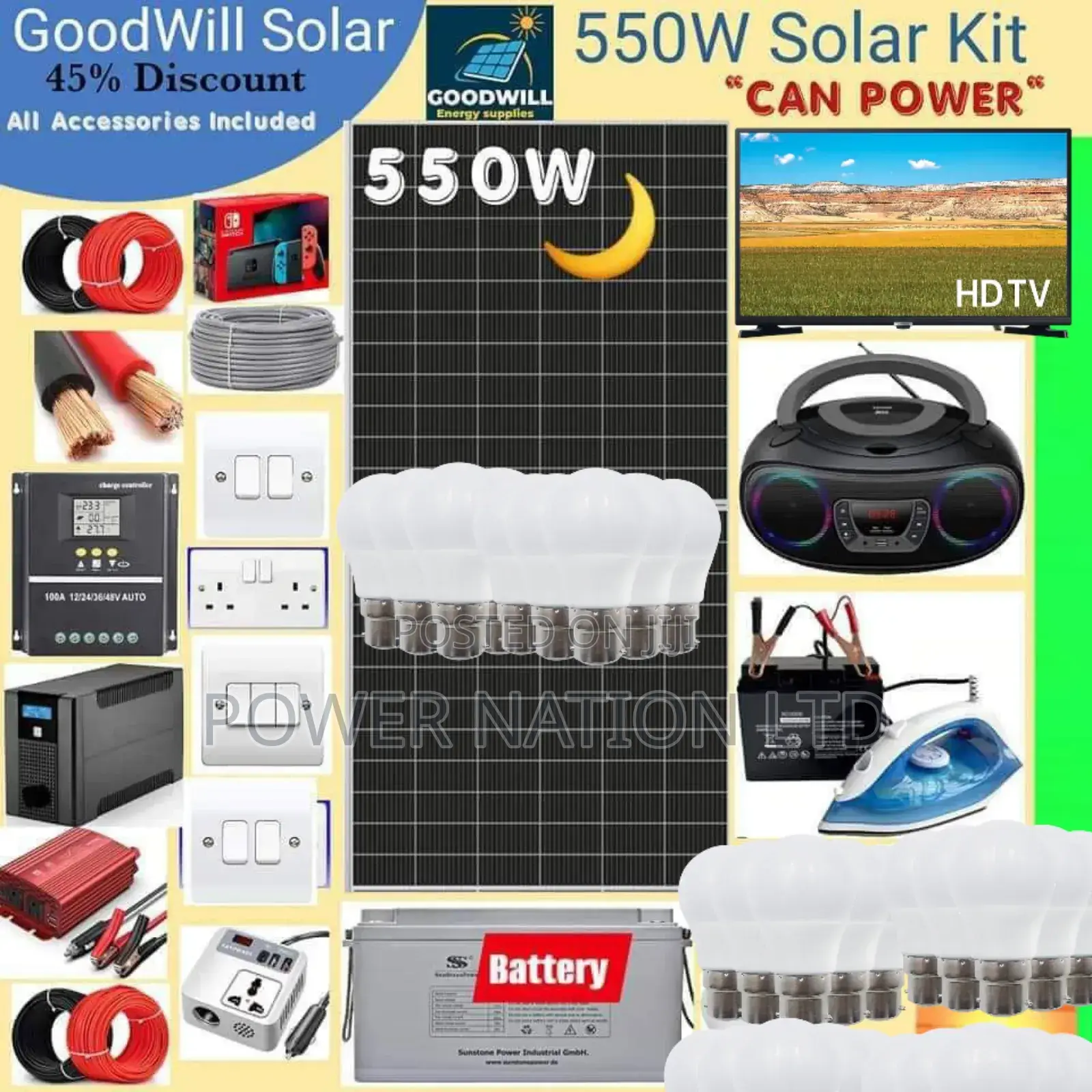 550w German Solar Kit / 550w Solar Energy System Full Kit