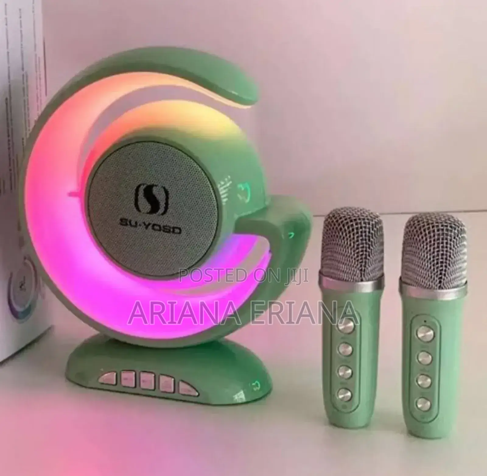 Wireless Light Show Speaker With Two Wireless Microphone