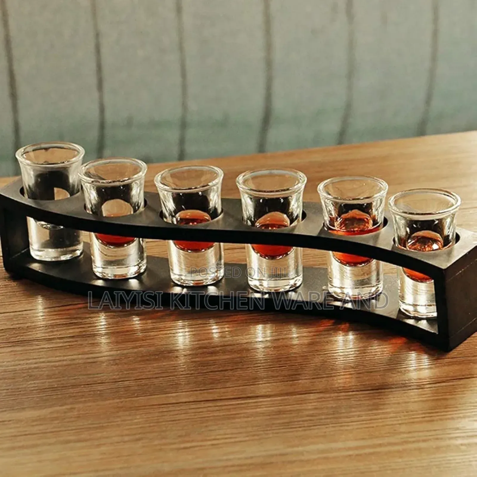 Shot Glass Holder With 6 Glasse Fortequila Whiskey Cocktail