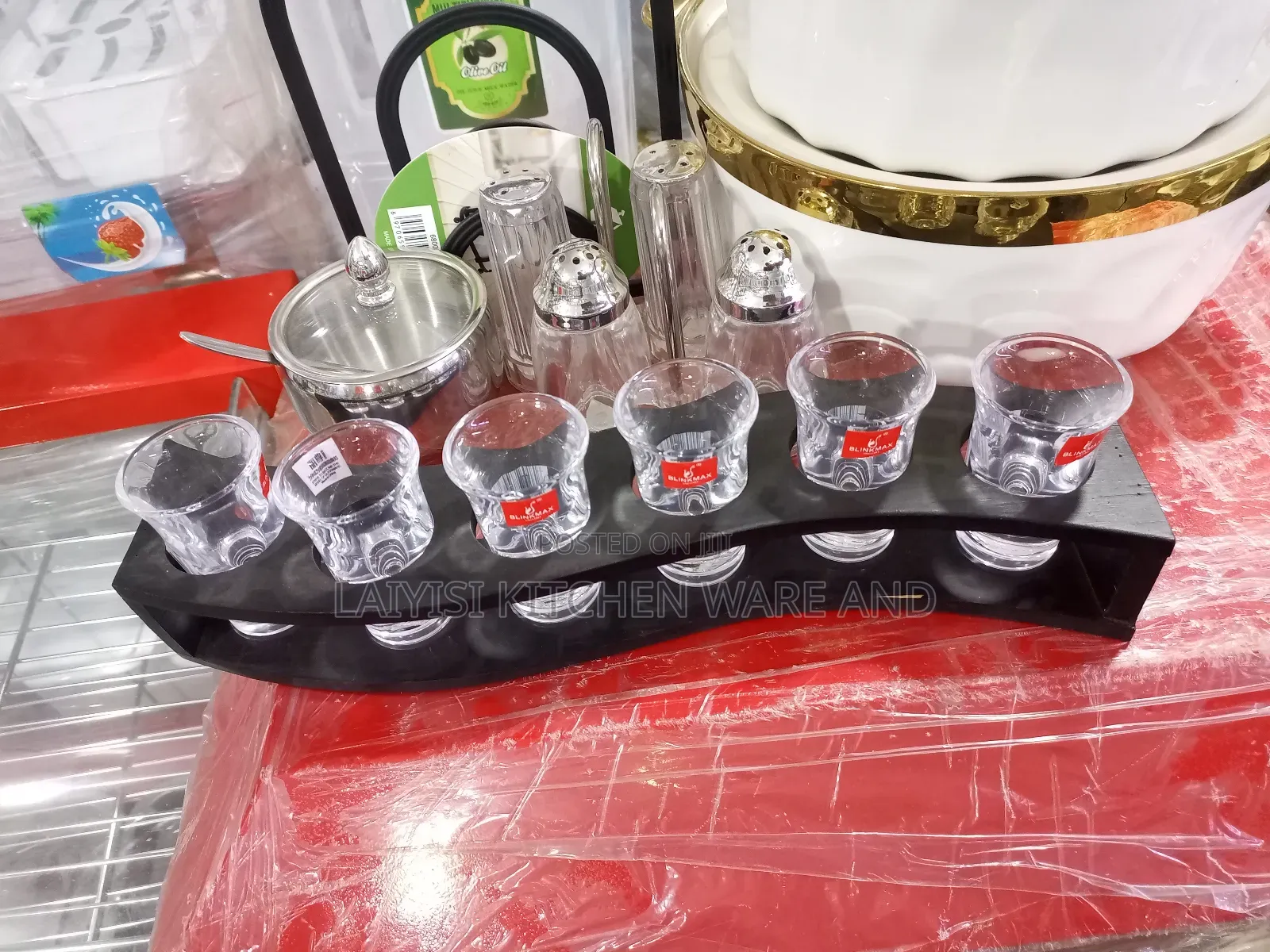 Shot Glass Holder With 6 Glasse Fortequila Whiskey Cocktail