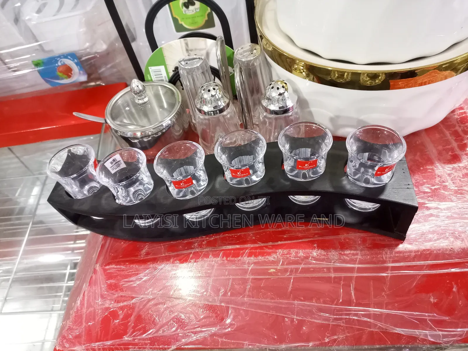 Shot Glass Holder With 6 Glasse Fortequila Whiskey Cocktail