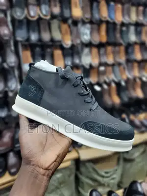 Photo - Black Casual Timberland Boots With White Sole