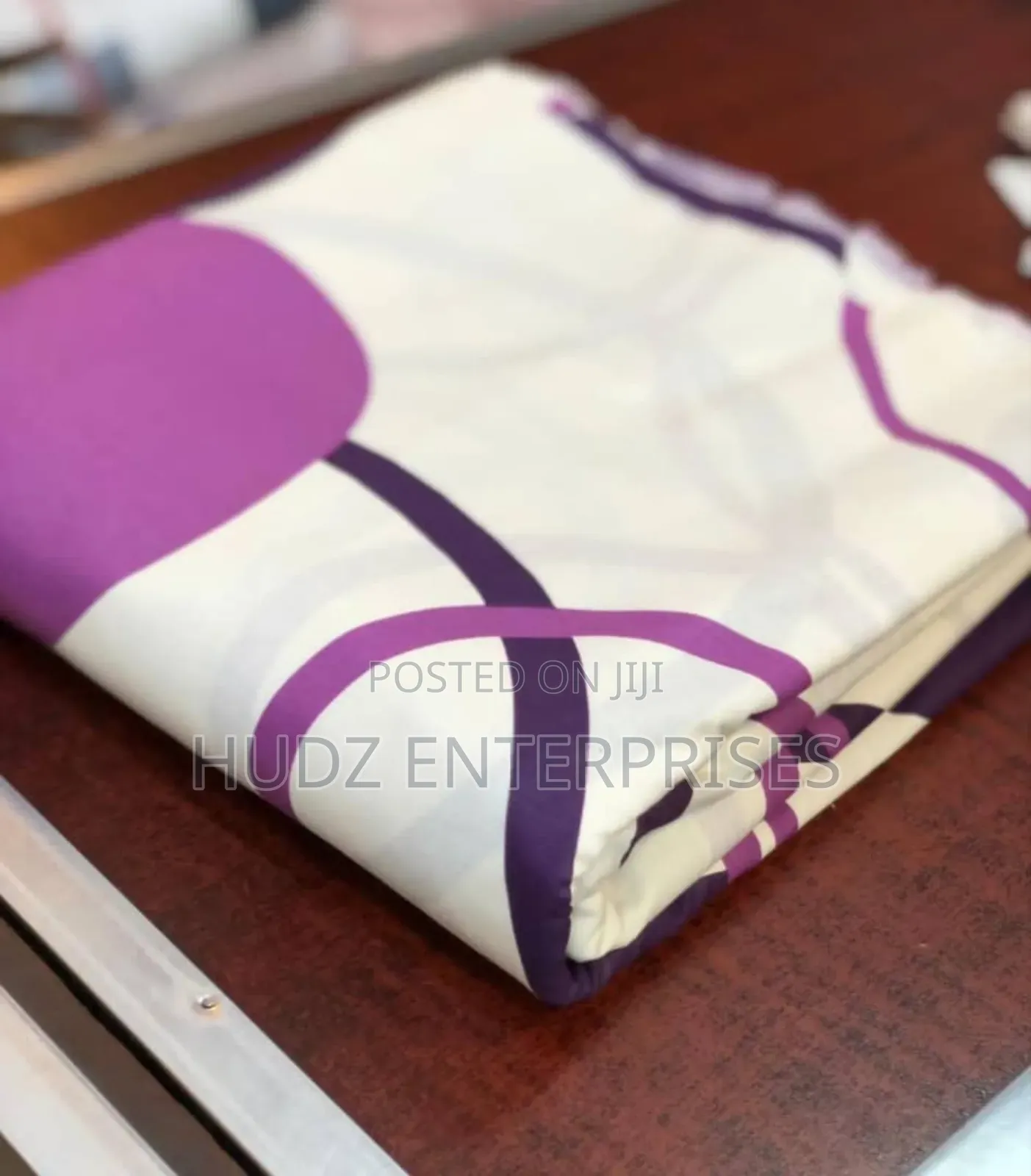 6pc Bedsheeets Cotton 7x7 Purple and White