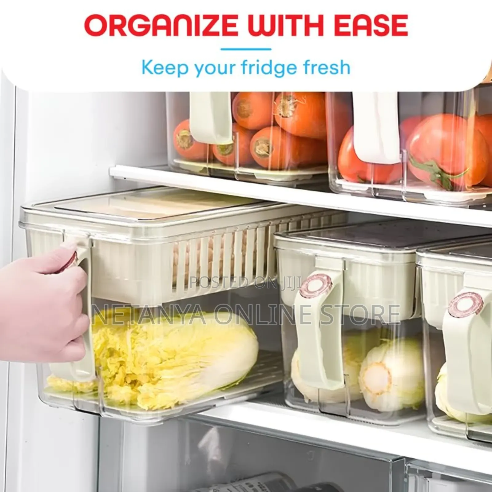 Large Capacity Refrigerator Storage Containers