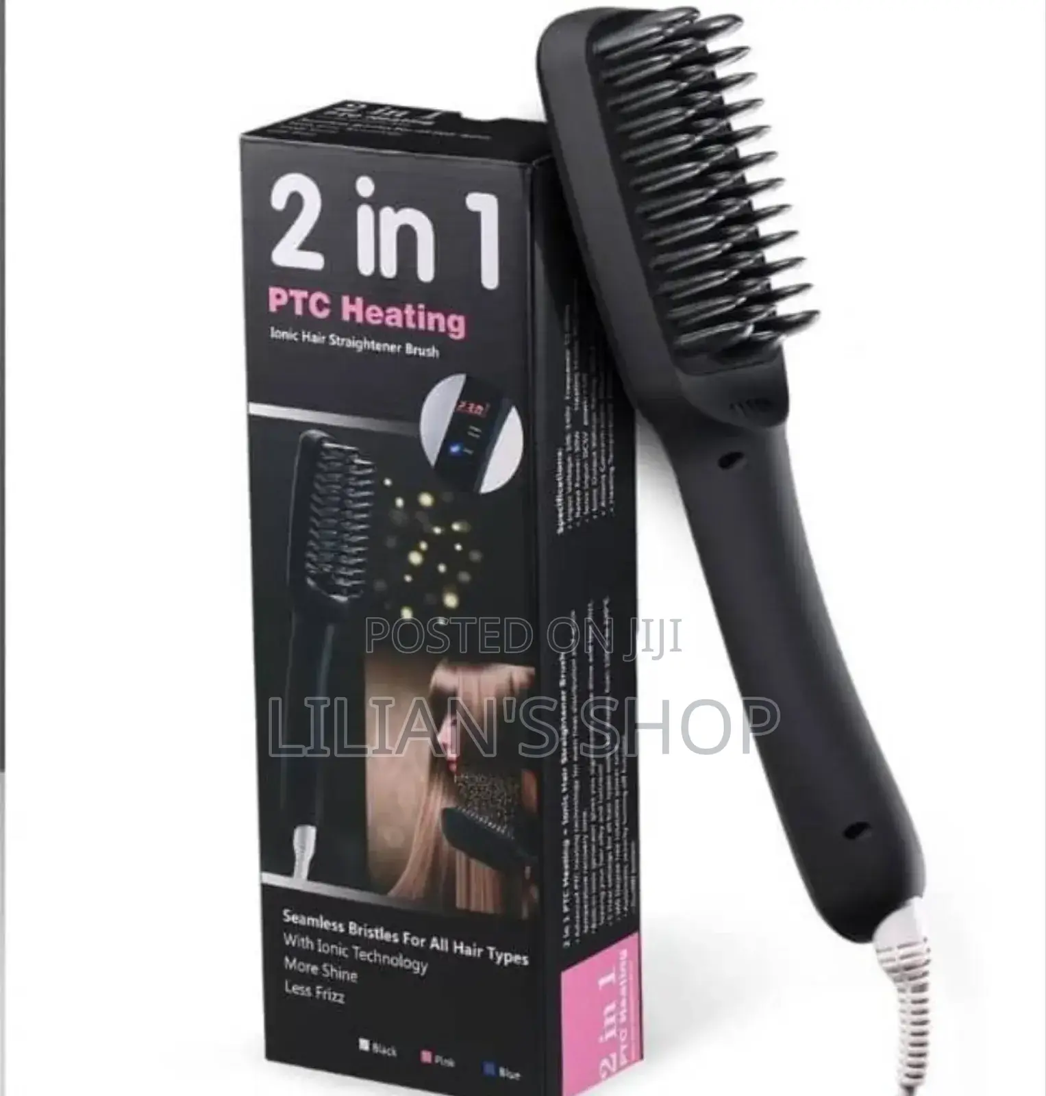 2 in 1 Ionic Hair Straightener Brush