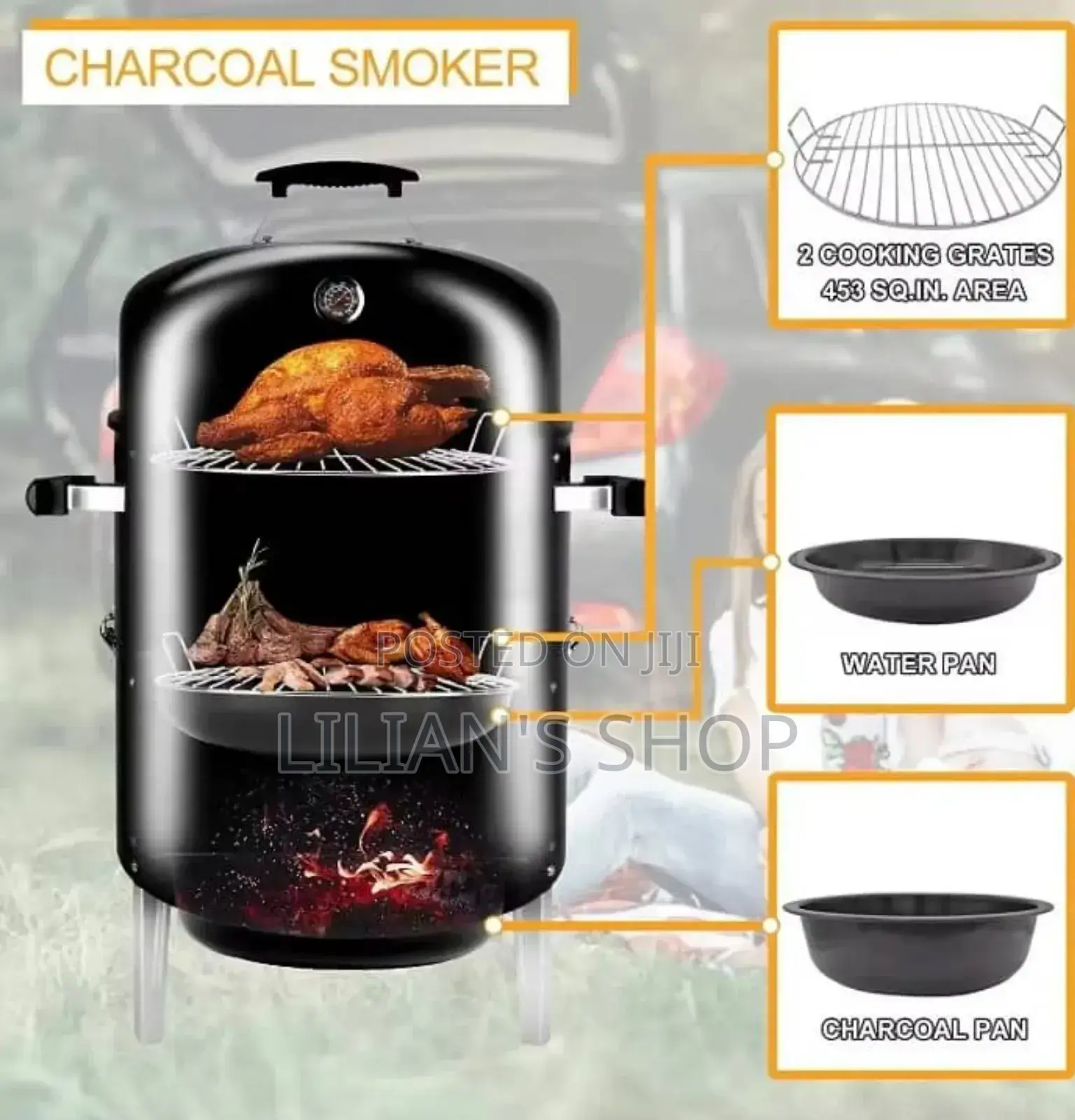 3 in 1 Multifunction BBQ Grill and Smooker