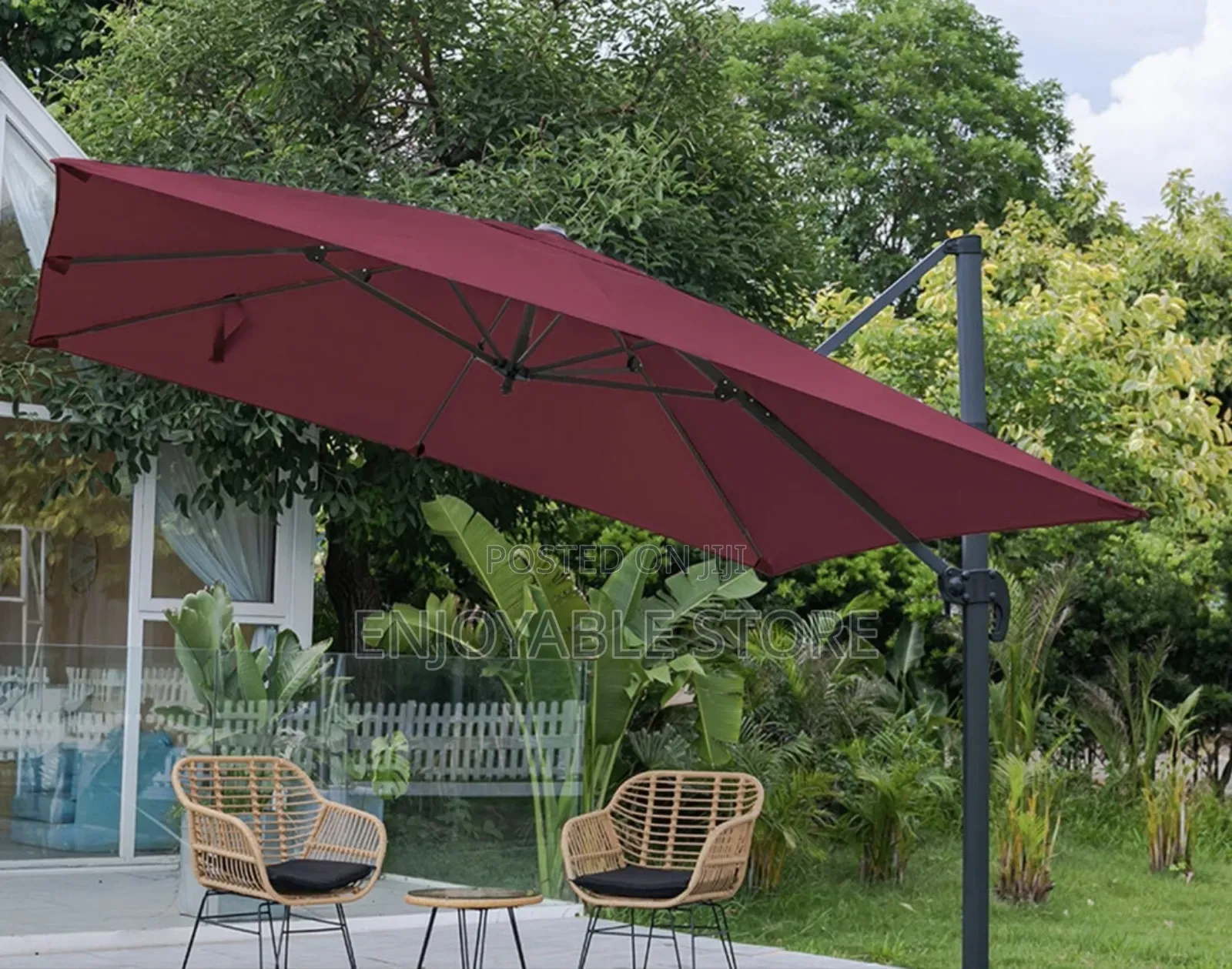 Large Garden Umbrella Red 3×3