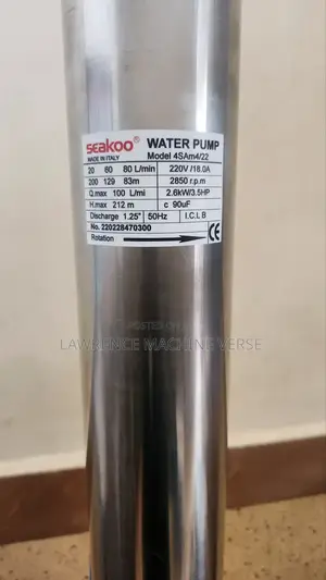 Water Pump 212m Head Maximum 1000m