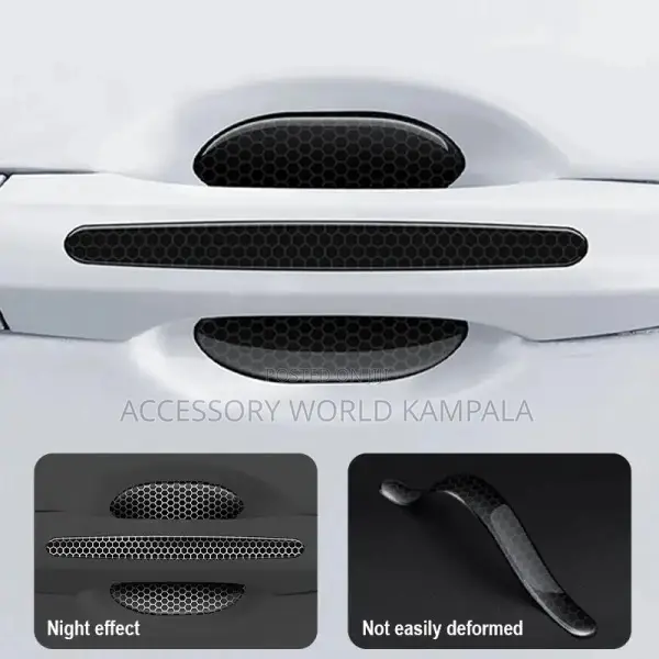 Black Carbon Fiber Door Handle Guards Universal