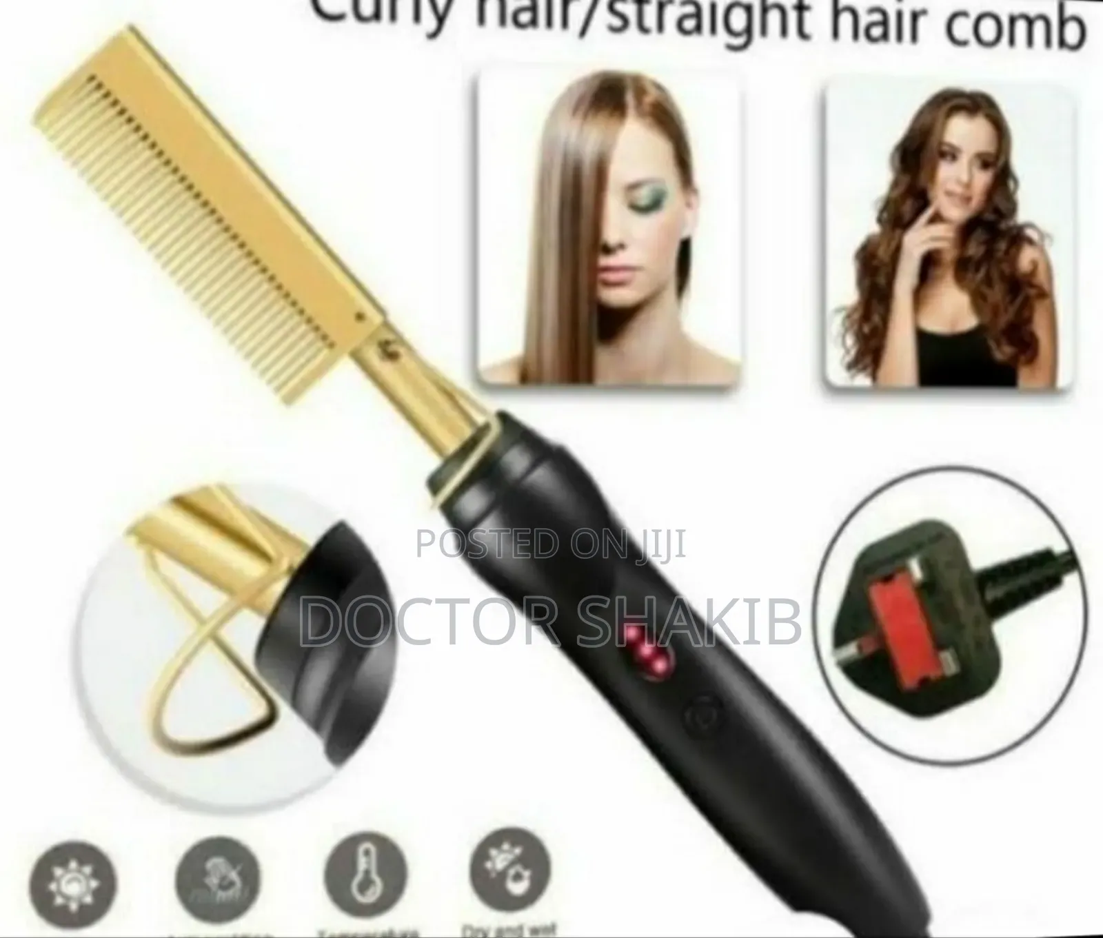 Unique Portable Electric Hot Comb Hair Straightener