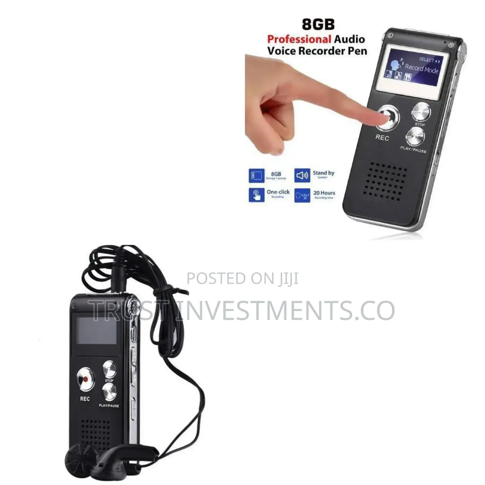 Universal Digital Voice 8GB Portable Recorder MP3- Black