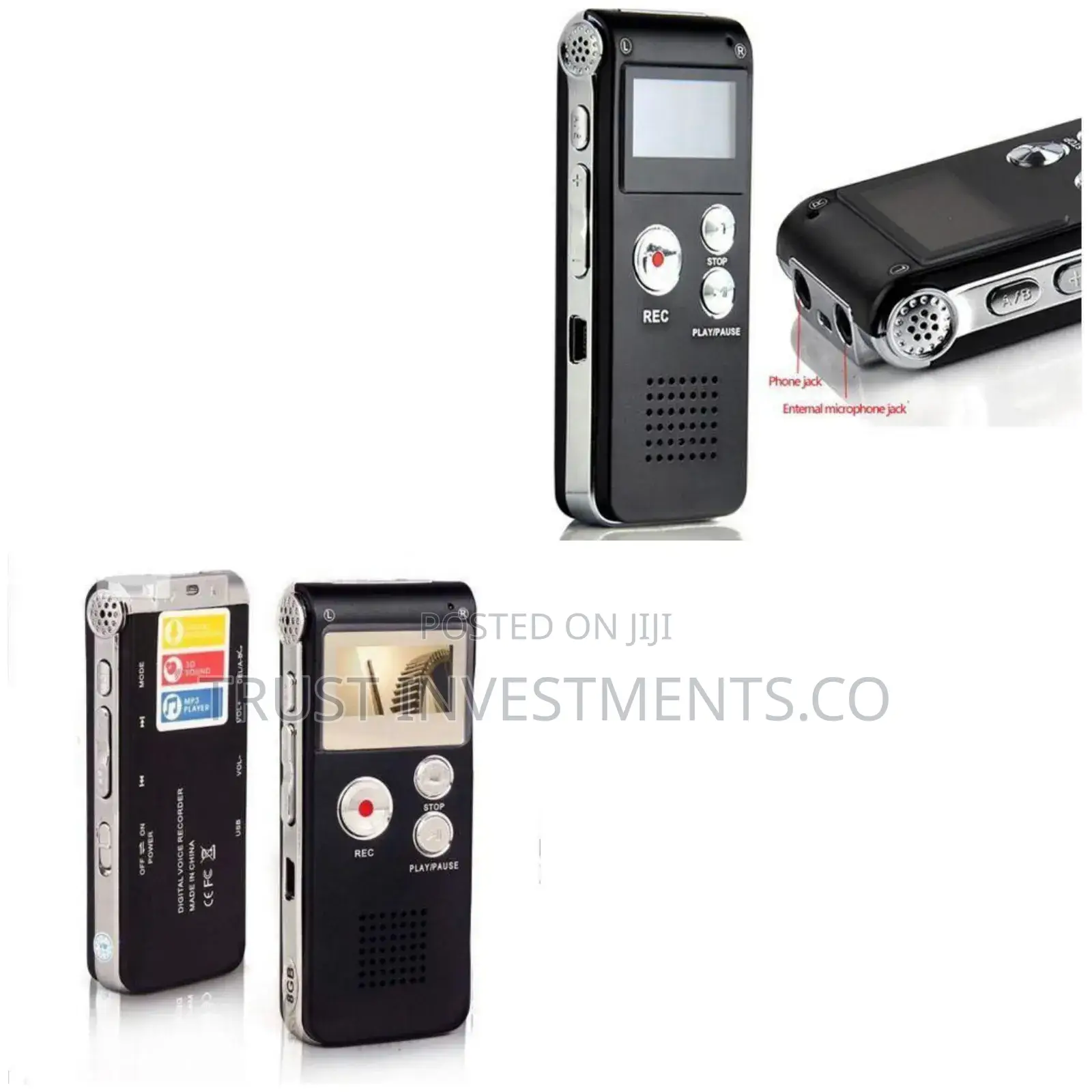Universal Digital Voice 8GB Portable Recorder MP3- Black