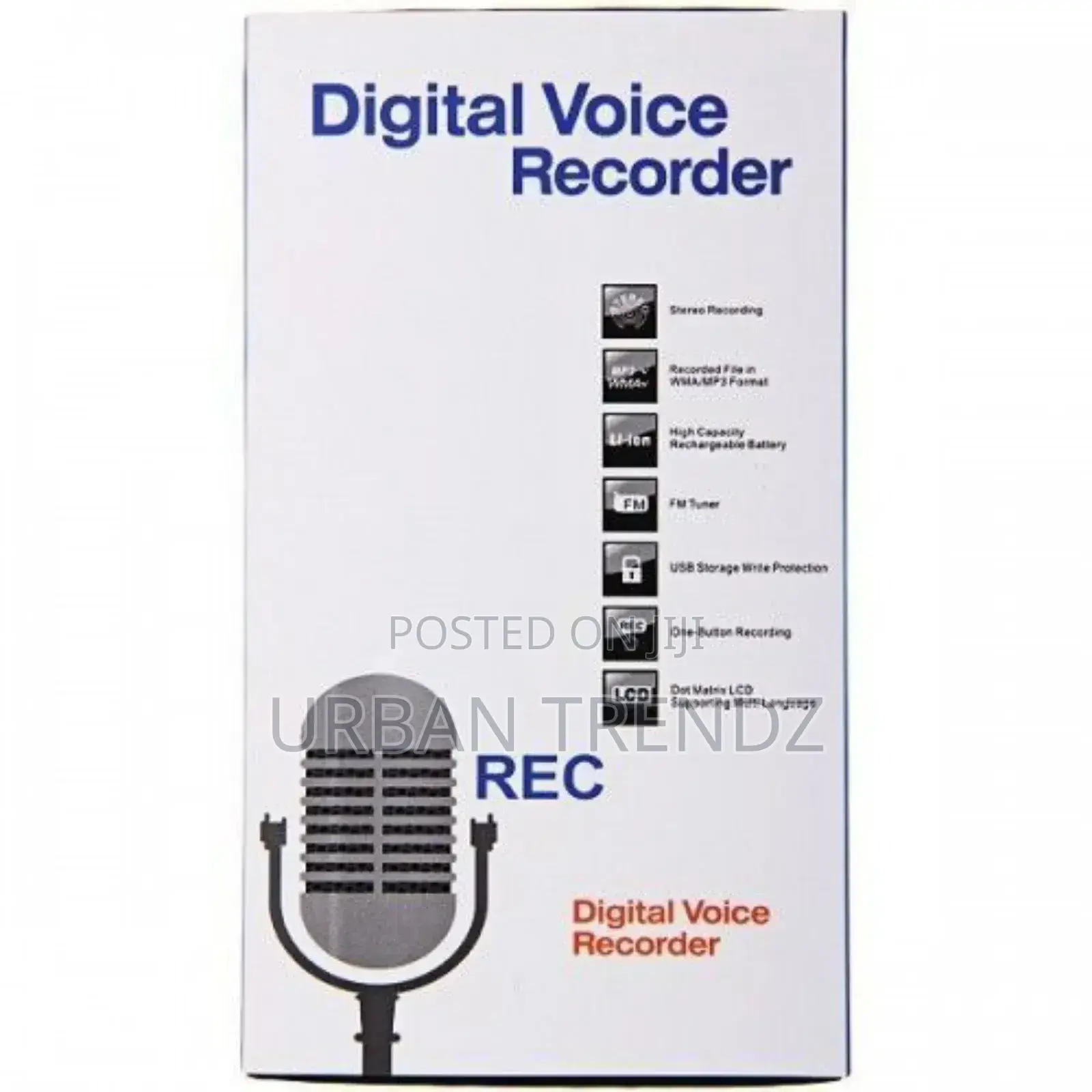 High Quality LCD Display Digital Voice Recorder - Black