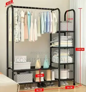Single Pole Clothes Storage Hanger Rack
