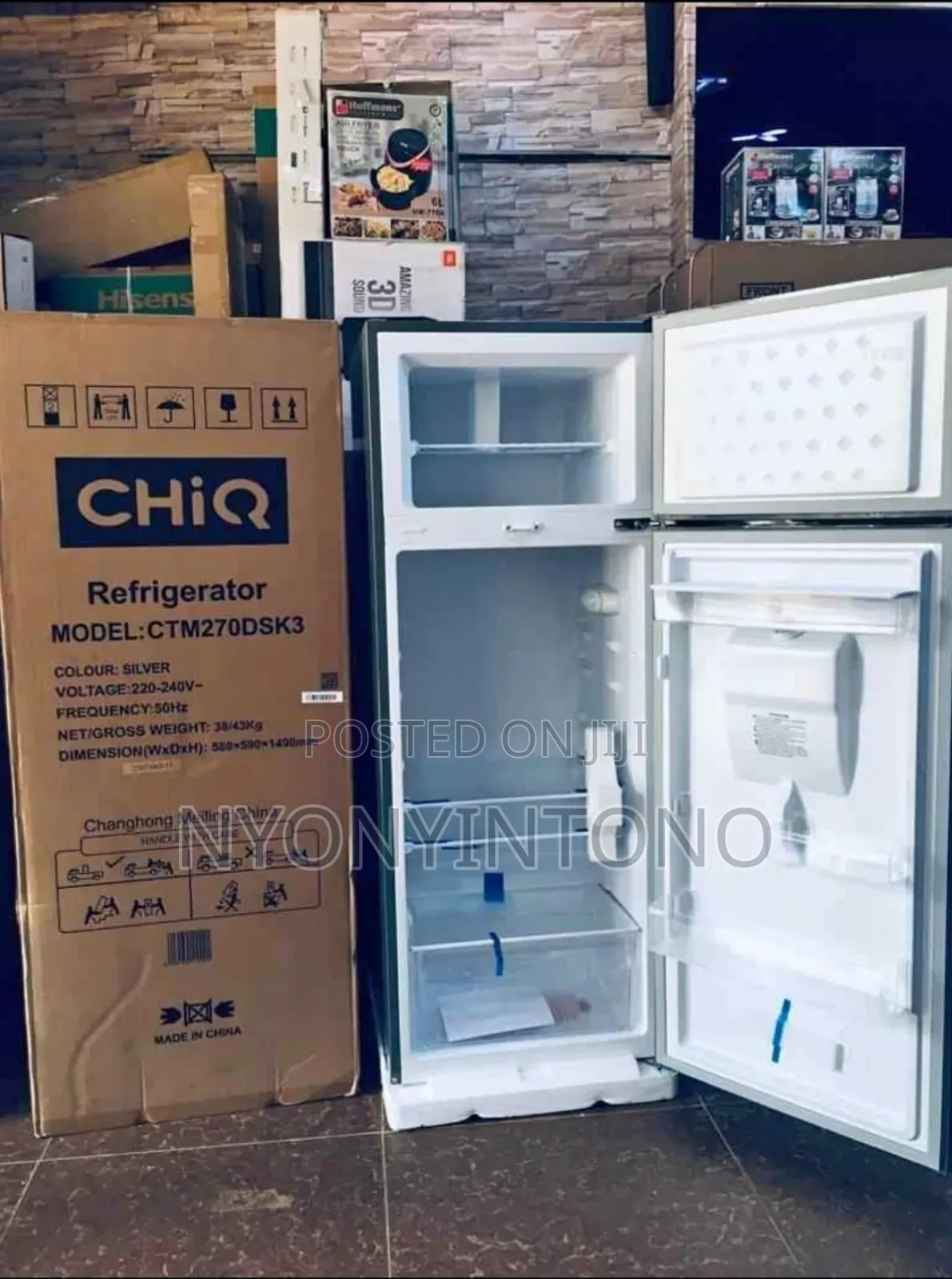 Chiq 270liters Double Door Frost Free Fridge
