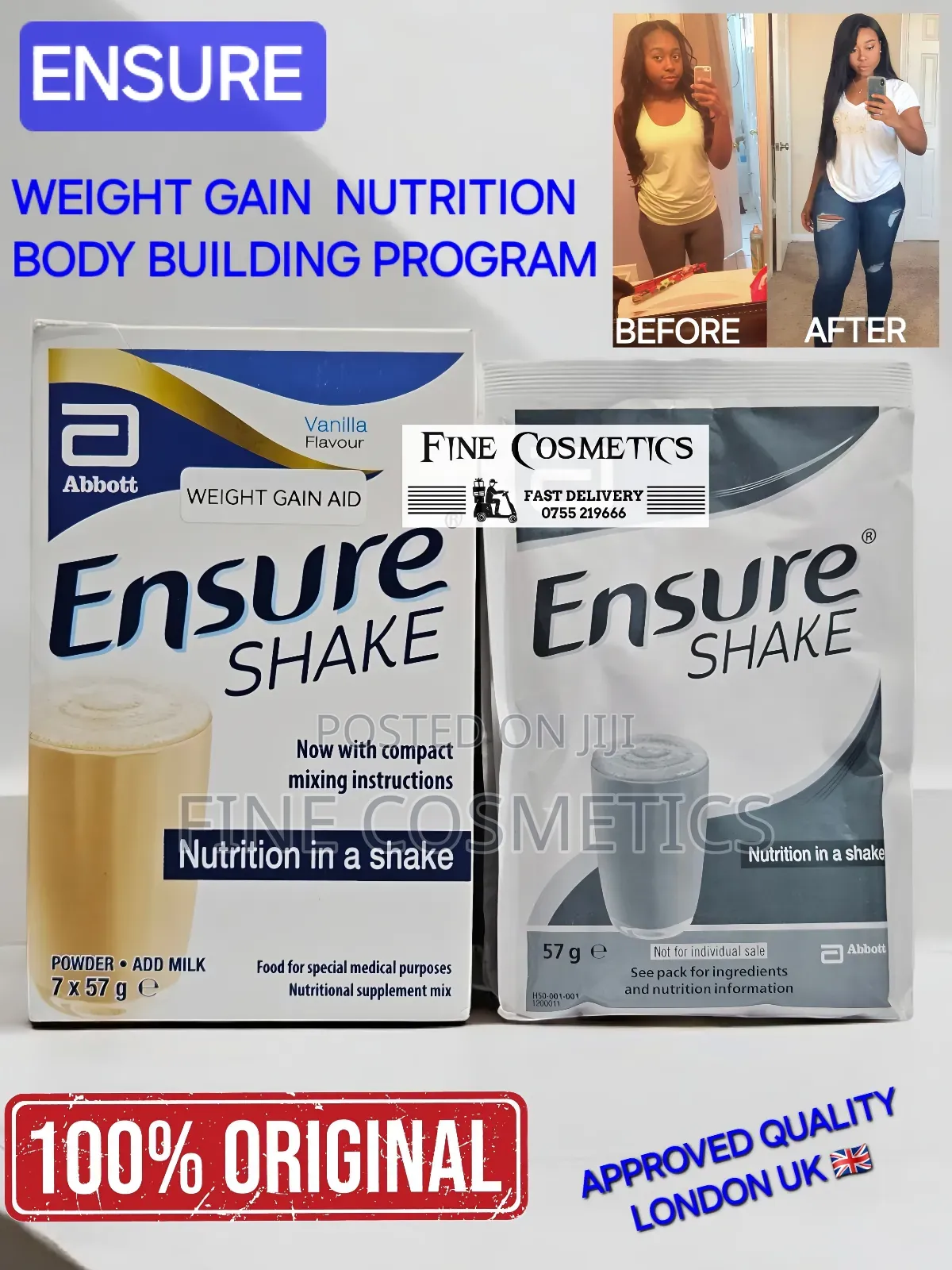 ENSURE | Unisex Weight Gain Nutrition Body Building Powder.