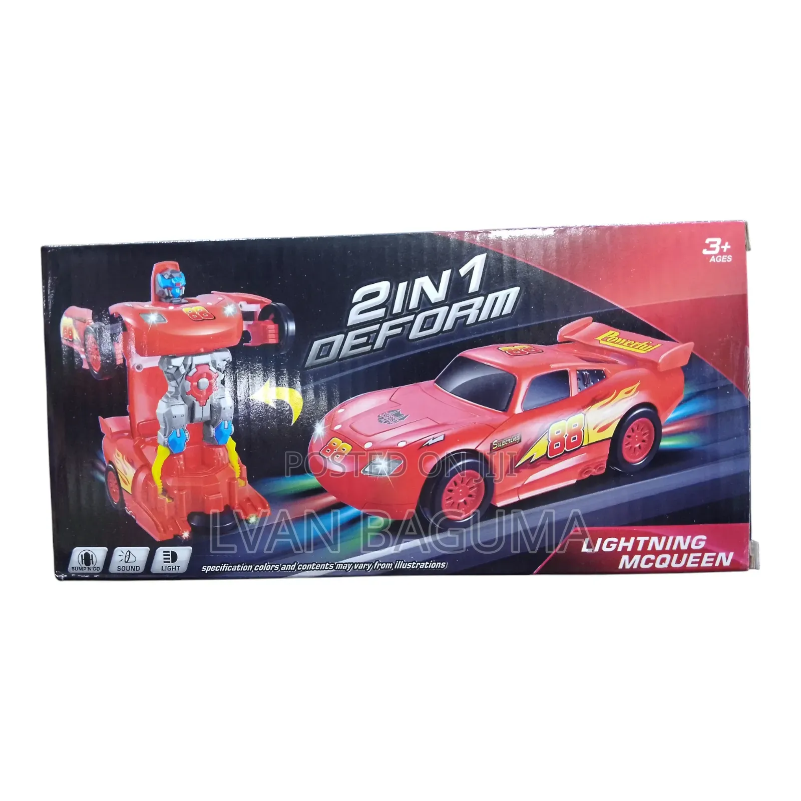 2 in 1 Deform Car Toy for Kids - Music, Lights