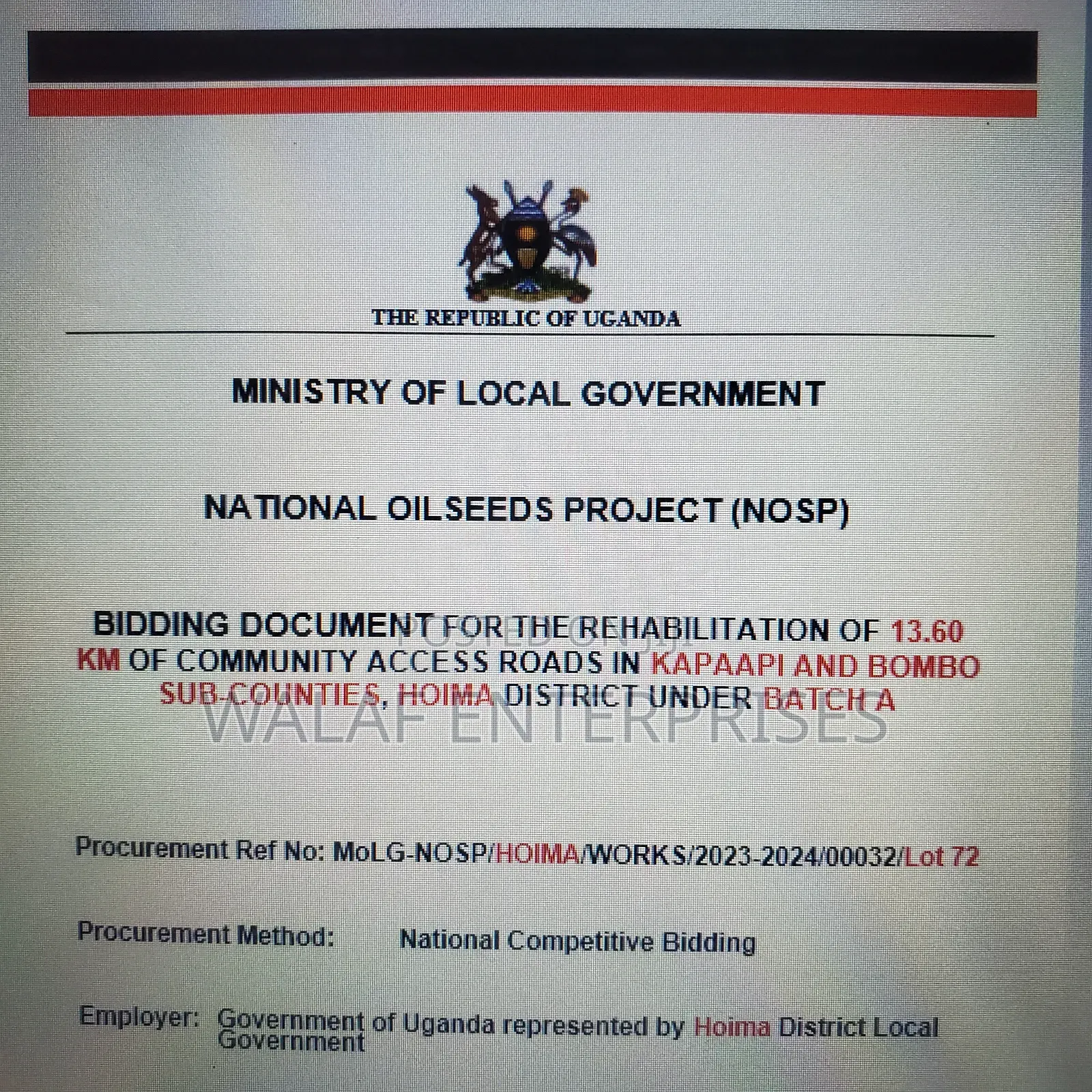 Tenders & Bids - Documentation And Administration