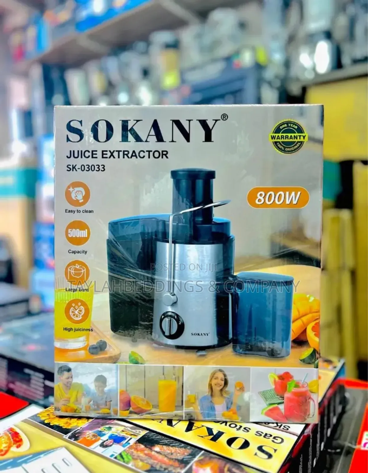 SOKANY 800W Stainless Steel Juicer for Fruit and Vegetables
